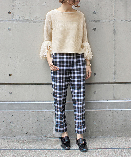 RANDA（ランダ）の「フリンジスリーブニット（ニット/セーター・レディース・ブラウン/クリーム/ワイン・FREE）」の11枚目の写真