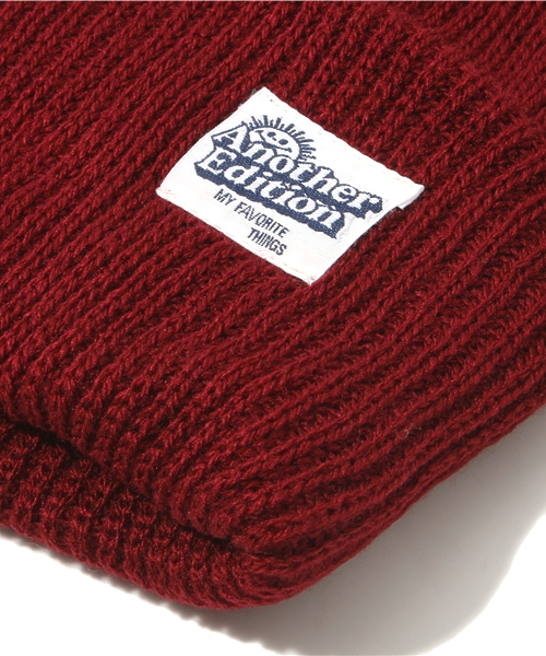 Another Edition（アナザーエディション）の「AE RIB KNIT CAP（ニットキャップ/ビーニー・レディース・ブラック/ライトグレー/ワインレッド/コバルトブルー・フリー）」の7枚目の写真