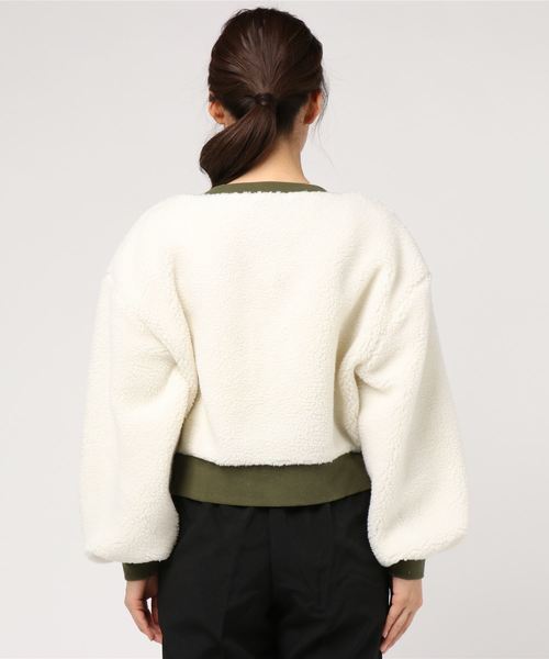 WEGO（ウィゴー）の「WEGO/ボアカーディガン（ブルゾン・レディース・パープル/オフホワイト/ライトベージュ・FREE）」の7枚目の写真