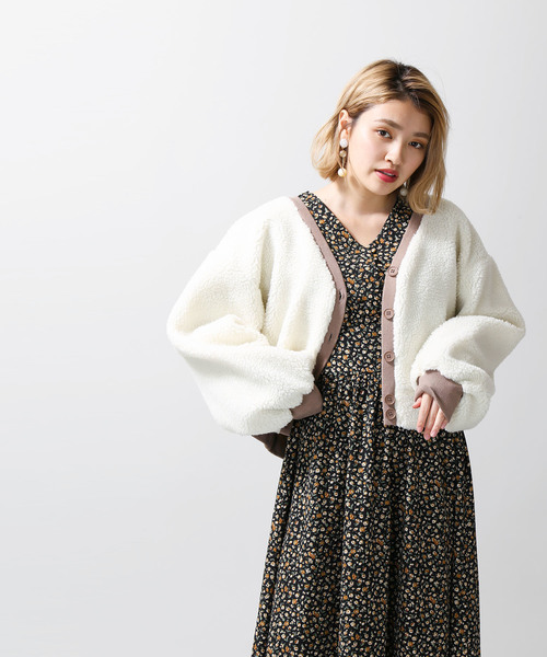 WEGO（ウィゴー）の「WEGO/ボアカーディガン（ブルゾン・レディース・パープル/オフホワイト/ライトベージュ・FREE）」の13枚目の写真