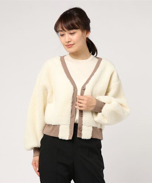 WEGO（ウィゴー）の「WEGO/ボアカーディガン（ブルゾン・レディース・パープル/オフホワイト/ライトベージュ・FREE）」の14枚目の写真