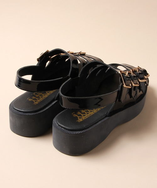 Ray BEAMS（レイビームス）の「○F-TROUPE / パテント 4ストラップ サンダル（サンダル・レディース・ネイビー・36/35/38/37/39）」の4枚目の写真