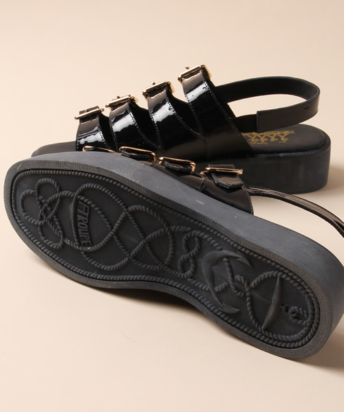 Ray BEAMS（レイビームス）の「○F-TROUPE / パテント 4ストラップ サンダル（サンダル・レディース・ネイビー・36/35/38/37/39）」の5枚目の写真