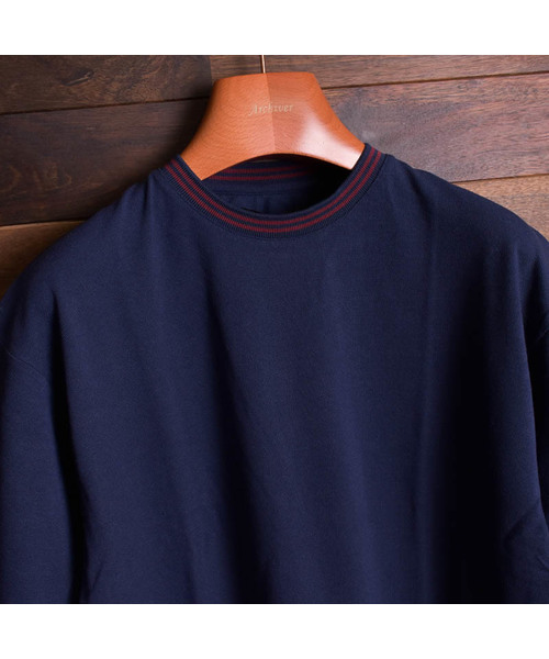 Bling Leads(ブリングリーズ)の「【Bl】鹿の子ライン入り刺繍クルーTシャツ(Tシャツ/カットソー・メンズ・ホワイト/チャコールグレー/ブラック/ネイビー/カーキ/サックスブルー/ピンク/ワイン・MEDIUM/LARGE/X-LARGE)」の9枚目の写真