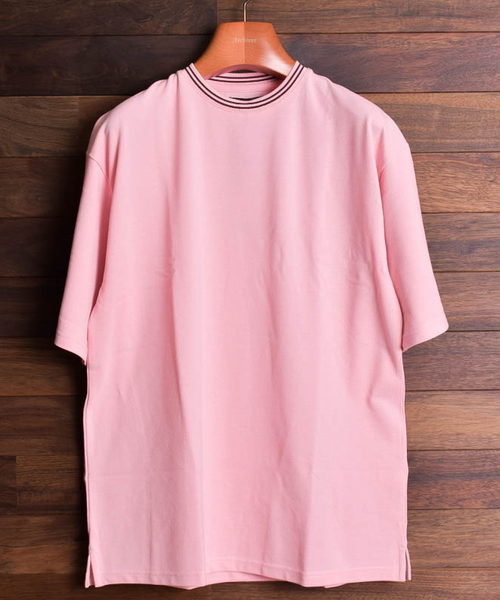 Bling Leads(ブリングリーズ)の「【Bl】鹿の子ライン入り刺繍クルーTシャツ(Tシャツ/カットソー・メンズ・ホワイト/チャコールグレー/ブラック/ネイビー/カーキ/サックスブルー/ピンク/ワイン・MEDIUM/LARGE/X-LARGE)」の18枚目の写真