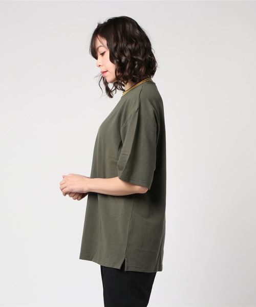 Bling Leads(ブリングリーズ)の「【Bl】鹿の子ライン入り刺繍クルーTシャツ(Tシャツ/カットソー・メンズ・ホワイト/チャコールグレー/ブラック/ネイビー/カーキ/サックスブルー/ピンク/ワイン・MEDIUM/LARGE/X-LARGE)」の14枚目の写真