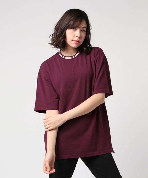 Bling Leads(ブリングリーズ)の「【Bl】鹿の子ライン入り刺繍クルーTシャツ(Tシャツ/カットソー・メンズ・ホワイト/チャコールグレー/ブラック/ネイビー/カーキ/サックスブルー/ピンク/ワイン・MEDIUM/LARGE/X-LARGE)」の19枚目の写真