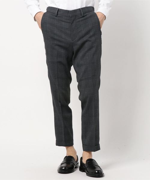 EDIFICE（エディフィス）の「EVALET グレンチェック アンクル パンツ（その他パンツ・メンズ・チャコールグレー/ネイビー・LARGE/MEDIUM/SMALL/X-LARGE）」の3枚目の写真