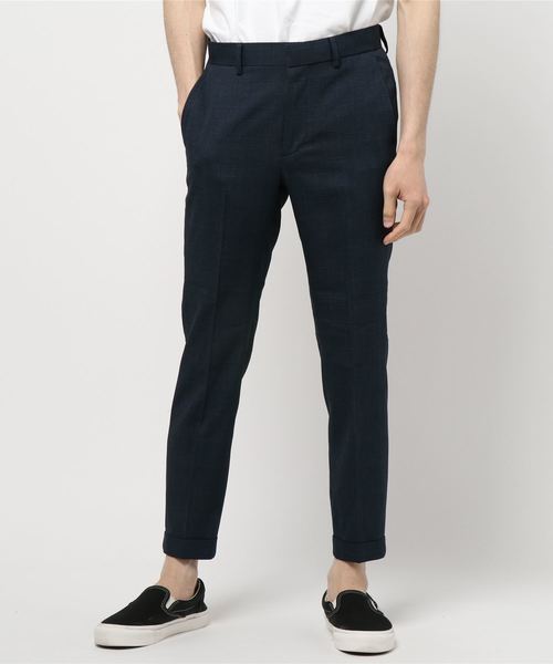 EDIFICE（エディフィス）の「EVALET グレンチェック アンクル パンツ（その他パンツ・メンズ・チャコールグレー/ネイビー・LARGE/MEDIUM/SMALL/X-LARGE）」の4枚目の写真