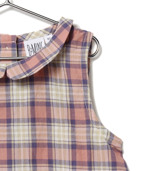 B:MING by BEAMS（ビーミングバイビームス）の「○ビーミング by ビームス / チェックノースリーブブラウス（シャツ/ブラウス・キッズ・ピンク/ブルー・80/120/110/130/100/90）」の3枚目の写真