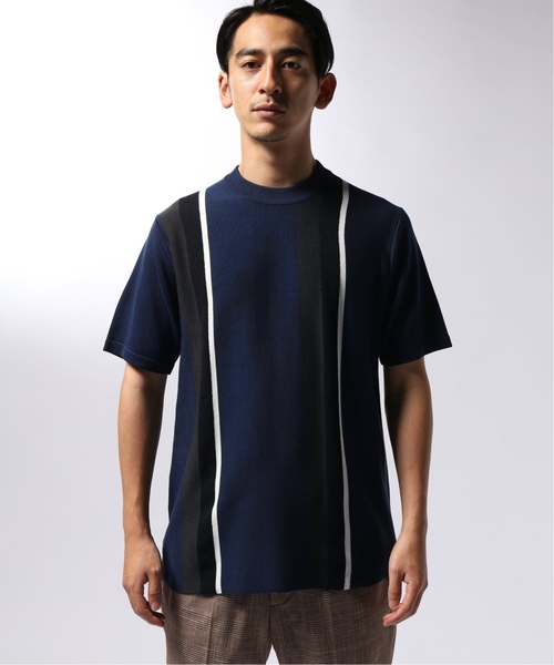 EDIFICE（エディフィス）の「LILY UT ストライプニットカットソー（Tシャツ/カットソー・メンズ・ベージュ/ネイビー・SMALL/MEDIUM/LARGE）」の7枚目の写真