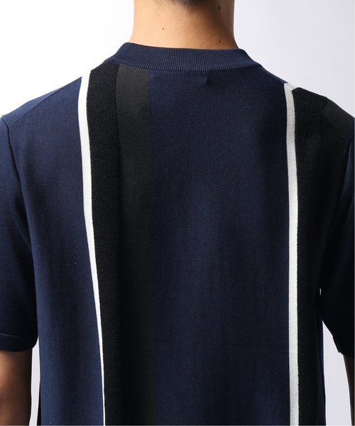 EDIFICE（エディフィス）の「LILY UT ストライプニットカットソー（Tシャツ/カットソー・メンズ・ベージュ/ネイビー・SMALL/MEDIUM/LARGE）」の9枚目の写真