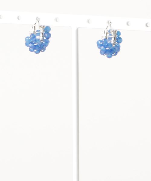 【marinaJEWELRY】SV925SF/AAA Blue Agate wrapped pierced earring（ピアス（両耳用））｜tone（トーン）