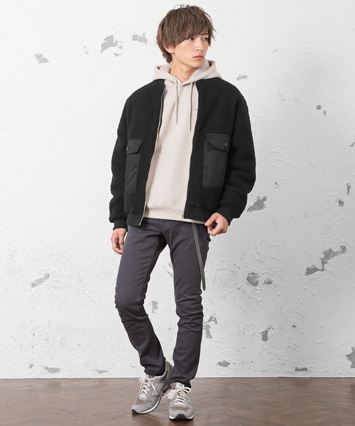 MinoriTY（マイノリティ）の「メンズボアビッグシルエットミリタリーMA-1 ジャケット（ミリタリージャケット・メンズ・ブラック/ダークグリーン/モカ/パープル系その他・M/L）」の5枚目の写真