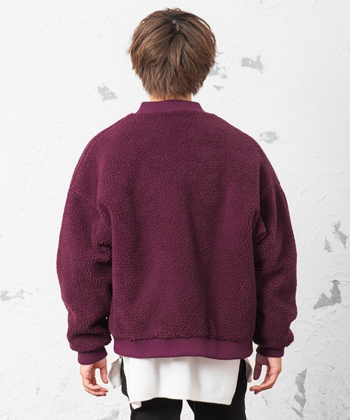 MinoriTY（マイノリティ）の「メンズボアビッグシルエットミリタリーMA-1 ジャケット（ミリタリージャケット・メンズ・ブラック/ダークグリーン/モカ/パープル系その他・M/L）」の14枚目の写真