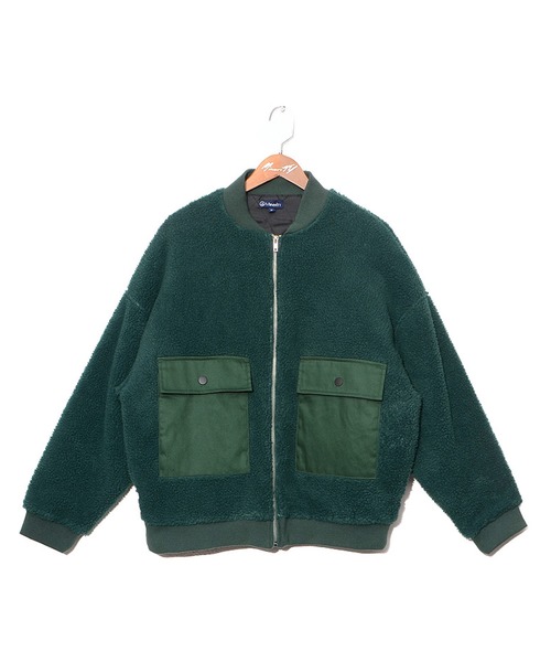 MinoriTY（マイノリティ）の「メンズボアビッグシルエットミリタリーMA-1 ジャケット（ミリタリージャケット・メンズ・ブラック/ダークグリーン/モカ/パープル系その他・M/L）」の6枚目の写真