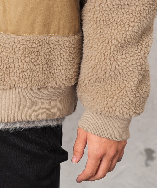 MinoriTY（マイノリティ）の「メンズボアビッグシルエットミリタリーMA-1 ジャケット（ミリタリージャケット・メンズ・ブラック/ダークグリーン/モカ/パープル系その他・M/L）」の19枚目の写真