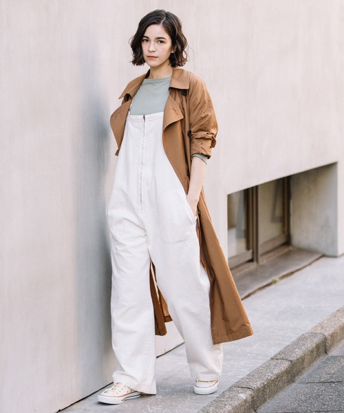 Munich（ミューニック）の「ナイロンコットンタフタ軽量トレンチコート（トレンチコート・レディース・アイボリー/ブルーグレー/ブラック/ブラウン・S/XS）」の5枚目の写真