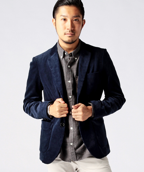 BEAMS(ビームス)の「◎BEAMS / コーデュロイ テーラードジャケット(テーラードジャケット・メンズ・ブルー/ブラック・MEDIUM/LARGE/SMALL)」の2枚目の写真