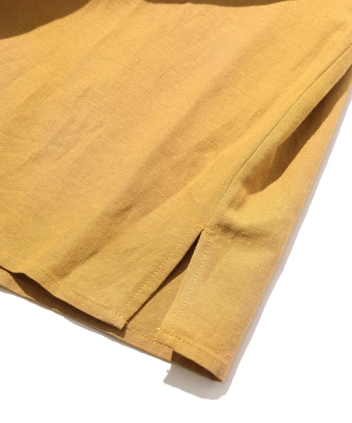 UNIVERSAL OVERALL(ユニバーサルオーバーオール)の「UNIVERSAL OVERALL × JACK & MARIE LINEN MIX OPEN COLOR SHIRT (2Colors)(ユニバーサルオーバーオール ジャックアンドマリー リネン ミックス オープンカラーシャツ)(Unisex)(シャツ/ブラウス・メンズ・サンドベージュ/オリーブドラブ・XS/S/M/L)」の5枚目の写真