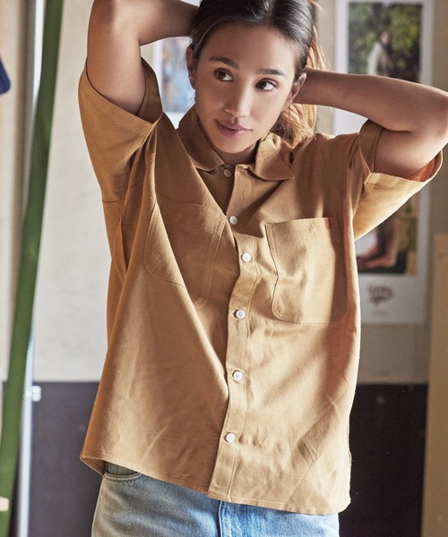 UNIVERSAL OVERALL × JACK & MARIE LINEN MIX OPEN COLOR SHIRT