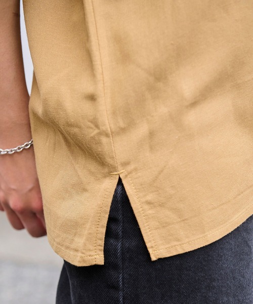 UNIVERSAL OVERALL(ユニバーサルオーバーオール)の「UNIVERSAL OVERALL × JACK & MARIE LINEN MIX OPEN COLOR SHIRT (2Colors)(ユニバーサルオーバーオール ジャックアンドマリー リネン ミックス オープンカラーシャツ)(Unisex)(シャツ/ブラウス・メンズ・サンドベージュ/オリーブドラブ・XS/S/M/L)」の22枚目の写真