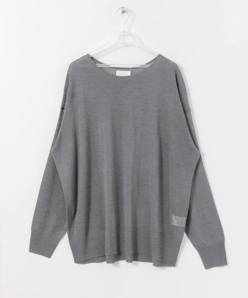 LAATO（ラート）の「SEE-THROUGH KNIT（ニット/セーター・レディース・チャコールグレー/オフホワイト/キャメル・FREE）」の2枚目の写真