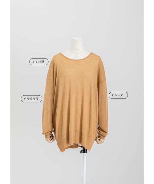 LAATO（ラート）の「SEE-THROUGH KNIT（ニット/セーター・レディース・チャコールグレー/オフホワイト/キャメル・FREE）」の4枚目の写真