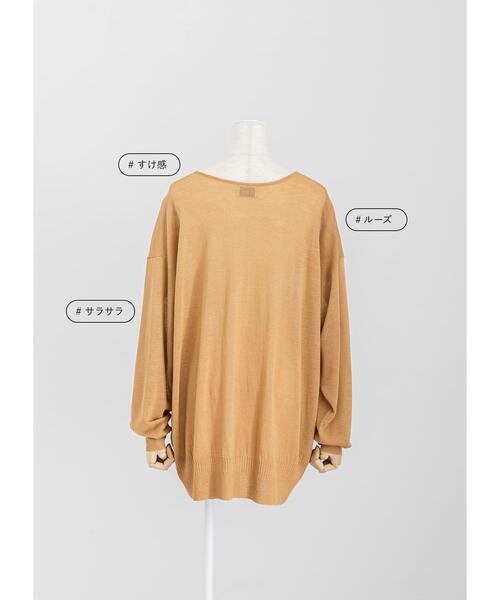 LAATO（ラート）の「SEE-THROUGH KNIT（ニット/セーター・レディース・チャコールグレー/オフホワイト/キャメル・FREE）」の6枚目の写真