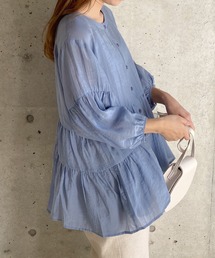 KOBE LETTUCE | バンドカラーシアーティアードブラウス(シャツ/ブラウス)