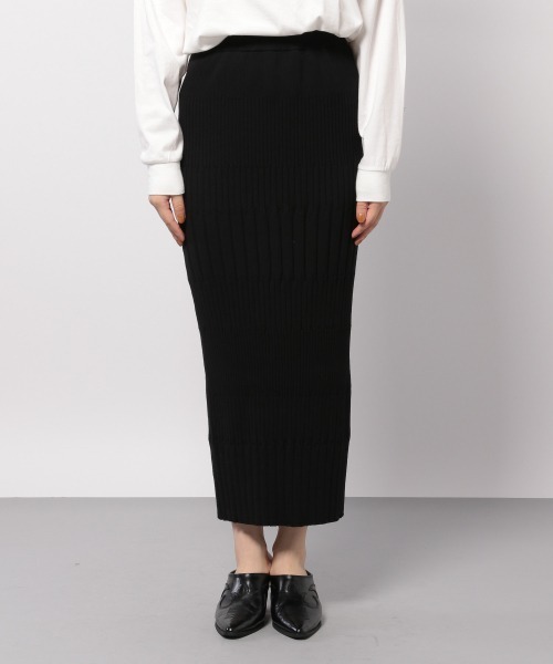 PAGEBOY(ページボーイ)の「ヘンケイリブニットスカート(スカート・レディース・オフホワイト/ブラック/ライム・FREE)」の8枚目の写真