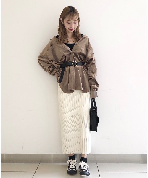 PAGEBOY(ページボーイ)の「ヘンケイリブニットスカート(スカート・レディース・オフホワイト/ブラック/ライム・FREE)」の22枚目の写真