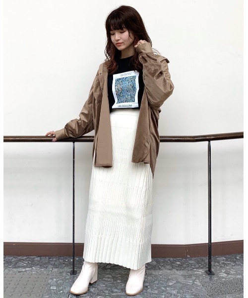 PAGEBOY(ページボーイ)の「ヘンケイリブニットスカート(スカート・レディース・オフホワイト/ブラック/ライム・FREE)」の20枚目の写真