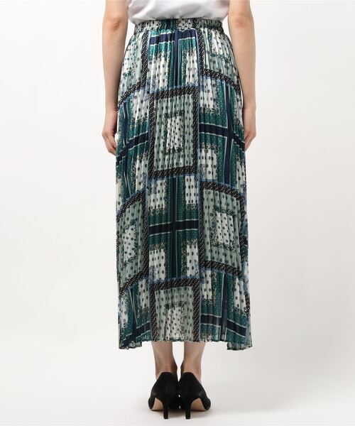 INTERPLANET（インタープラネット）の「シアーランダムパネルプリントスカート（スカート・レディース・グリーン/ブラウン/ベージュ・FREE）」の5枚目の写真
