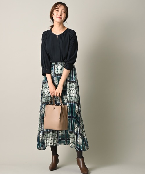 INTERPLANET（インタープラネット）の「シアーランダムパネルプリントスカート（スカート・レディース・グリーン/ブラウン/ベージュ・FREE）」の16枚目の写真