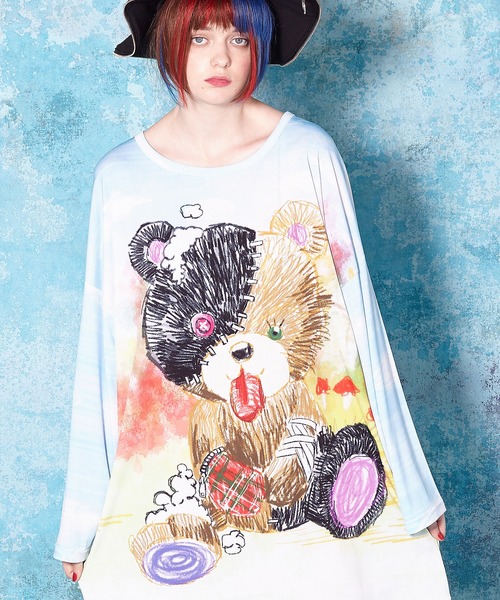 あっかんベア 絵本の表紙ver カットソー Tシャツ カットソー Ankorock アンコロック のtシャツ カットソー あっかんベア Ankorock アンコロック のファッション 絵本の表紙ver カットソー メガビッグ Tシャツ カットソー