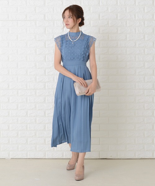 Lace Ladies(レースレディース)の「ノースリーブプリーツデザインワンピースドレス(ドレス・レディース・ブルーグレー/グリーン/ブラック/ネイビー・M/S/L/XL/XXL)」の6枚目の写真