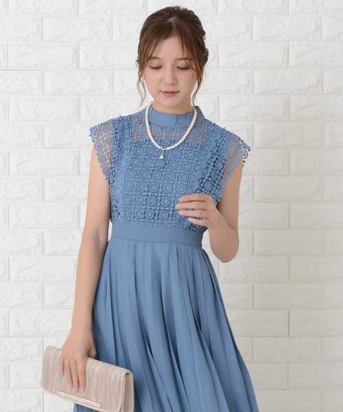 Lace Ladies(レースレディース)の「ノースリーブプリーツデザインワンピースドレス(ドレス・レディース・ブルーグレー/グリーン/ブラック/ネイビー・M/S/L/XL/XXL)」の11枚目の写真