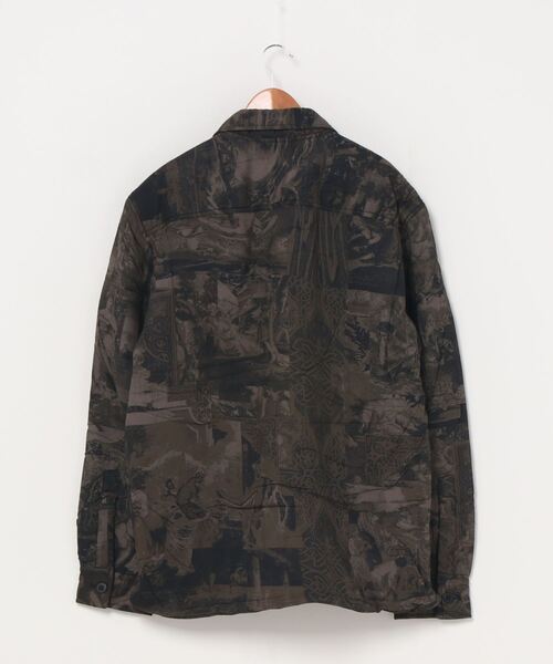 DIESEL ディーゼル グラフィックカモ パディング シャツ ジャケット S-LATE カモ柄 レーヨン 中綿 ジャケット ブラウン系 L【中古】 DIESEL（ディーゼル）の「グラフィックカモ パディング シャツ