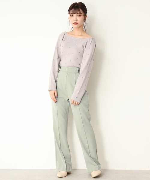 one after another NICE CLAUP（ワンアフターアナザーナイスクラップ）の「フラワー刺繍ニット（ニット/セーター・レディース・ブラック/グレー/アイボリー・FREE）」の11枚目の写真