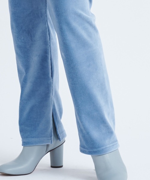 DouDou（ドゥドゥ）の「コーデュロイジャージーイージーパンツ（その他パンツ・レディース・チャコールグレー/サックスブルー/アイボリー・38/36）」の3枚目の写真