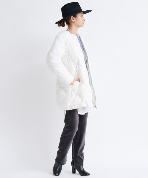 DouDou（ドゥドゥ）の「コーデュロイジャージーイージーパンツ（その他パンツ・レディース・チャコールグレー/サックスブルー/アイボリー・38/36）」の21枚目の写真