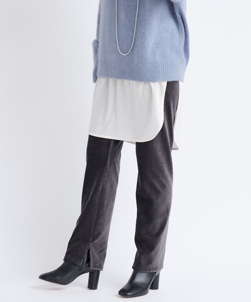 DouDou（ドゥドゥ）の「コーデュロイジャージーイージーパンツ（その他パンツ・レディース・チャコールグレー/サックスブルー/アイボリー・38/36）」の20枚目の写真