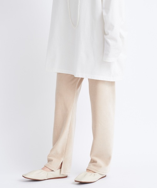 DouDou（ドゥドゥ）の「コーデュロイジャージーイージーパンツ（その他パンツ・レディース・チャコールグレー/サックスブルー/アイボリー・38/36）」の11枚目の写真