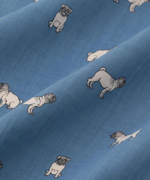 green label relaxing（グリーンレーベルリラクシング）の「GLR*B/N パグ ハンカチ / 総柄 アニマル柄（ハンカチ/ハンドタオル・メンズ・ブラック/パープル/ライトブルー・FREE）」の6枚目の写真