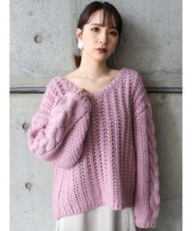 MURUA | ルーズネックローゲージニット(ニット/セーター)