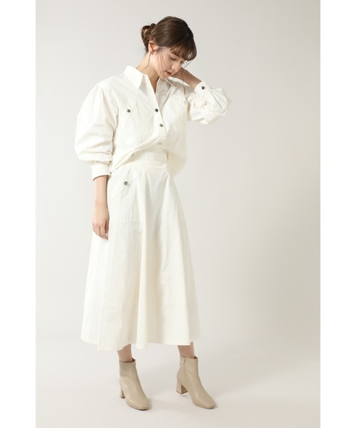 OKIRAKU（オキラク）の「(OKIRAKU×ROSE BUD)ポケットシャツ（シャツ/ブラウス・レディース・ホワイト/ライトグリーン・FREE）」の5枚目の写真