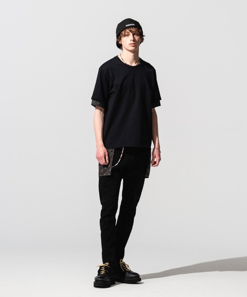 glamb(グラム)の「Common layered CS / コモンレイヤードカットソー(Tシャツ/カットソー・メンズ・ホワイト/ブラック・S/M/L)」の5枚目の写真