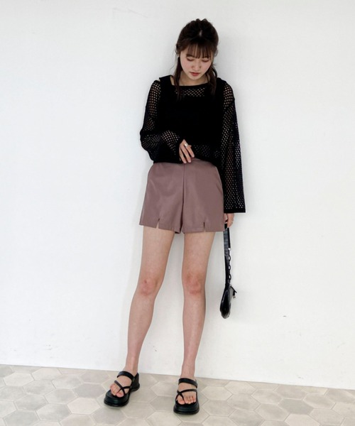 EPIMI E'PIMMY（エピミエピミー）の「リブタンク付メッシュニット（ニット/セーター・レディース・ブラック/オフホワイト/サックスブルー/モカ・MEDIUM）」の11枚目の写真