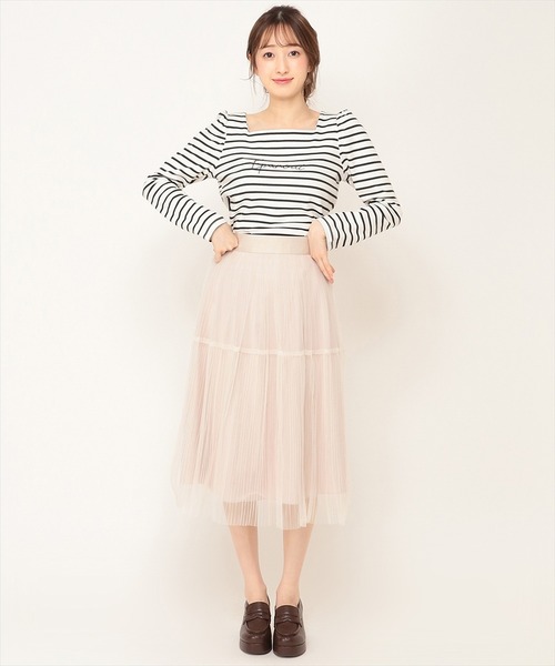 WILLSELECTION(ウィルセレクション)の「ロゴ刺繍パワショルスリーブカットソー(Tシャツ/カットソー・レディース・アイボリー/ホワイト系その他/チャコールグレー・MEDIUM)」の13枚目の写真